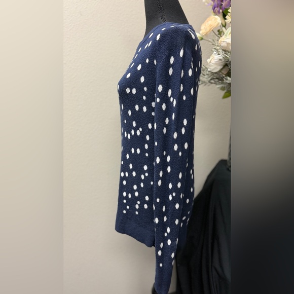A New Day Blue and White Polka Dot Knit Sweater Size L - Picture 6 of 9